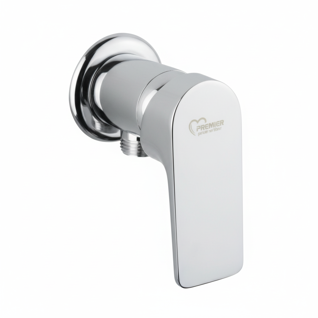 Robinet toilette chrome design carré FRAMO E500 – installation murale, lignes géométriques modernes, résistant corrosion, fabrication italienne premium
