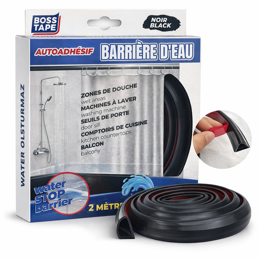 Ruban adhésif douche Boss Tape 2m – barrage eau de seuil étanche pour salle de bain
