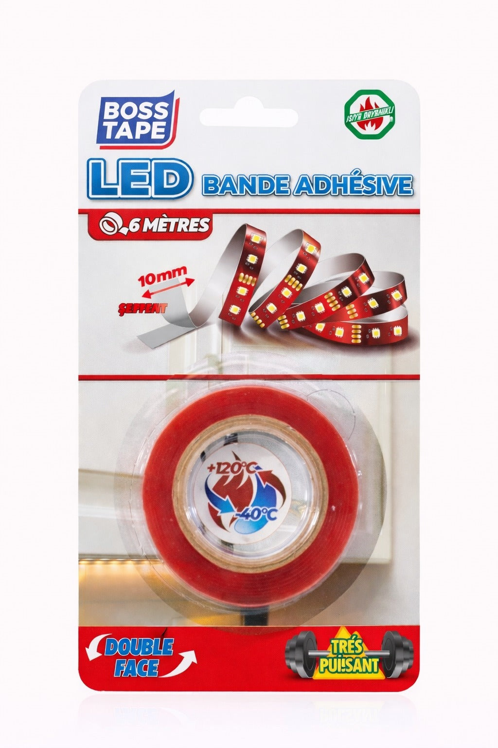Le ruban adhésif LED BOSSTAPE, 10mmx6m, est parfait pour créer une ambiance lumineuse et moderne dans votre maison ou bureau.

