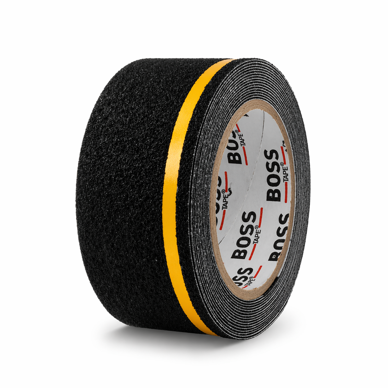 Ruban antidérapant noir Boss Tape 50mm x 5m – bande réfléchissante jaune, sécurité escaliers et sols glissants intérieur extérieur
