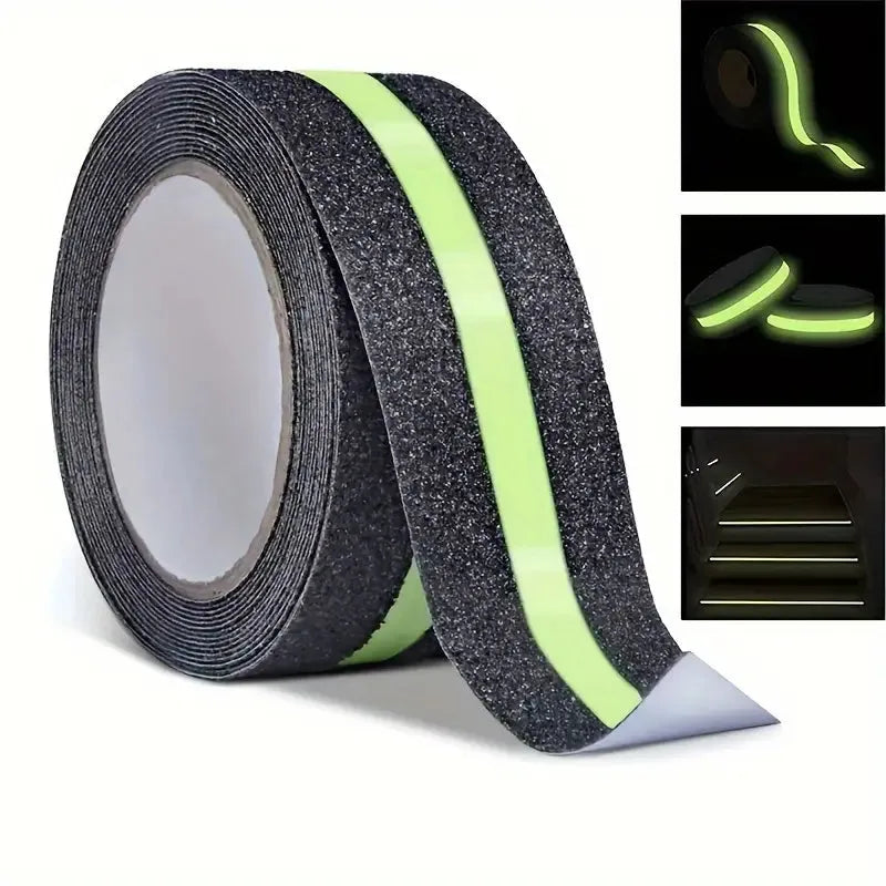 Ruban antidérapant noir Boss Tape 50mm x 5m – bande réfléchissante vert fluorescent, sécurité escaliers et rampes
