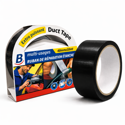  Ruban adhésif toile ultra-résistant, idéal pour la fixation, le gainage, la réparation et le maintien sur tous types de surfaces.