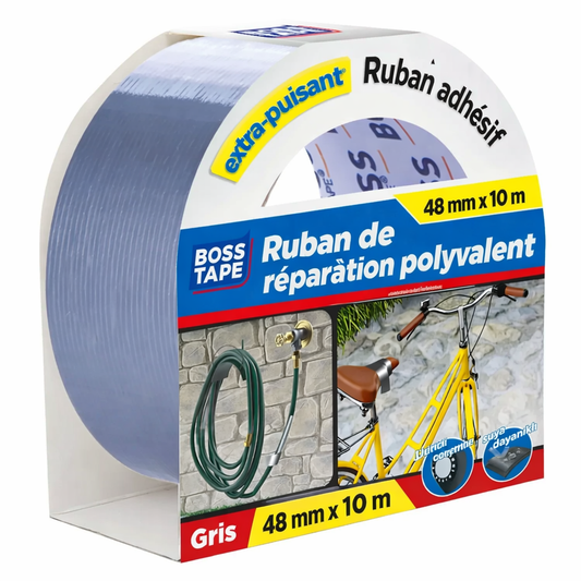 BOSSTAPE Ruban de Réparation étanche, Gaffeur multiusage, Toile américain GRIS - SQES