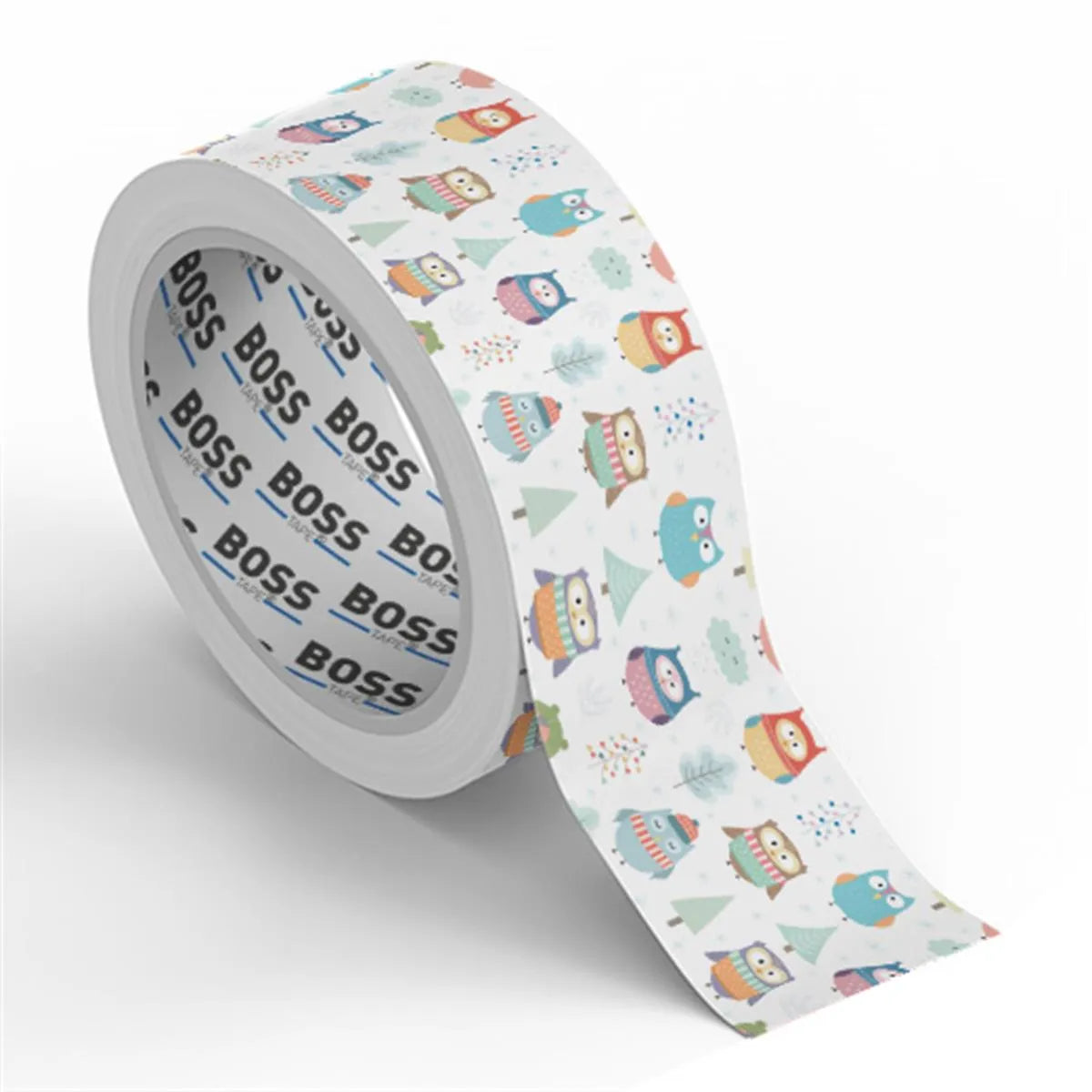 Ruban adhésif décoratif motif hibou Boss Tape 45mm x 25m – emballage créatif, cadeaux, scrapbooking et artisanat
