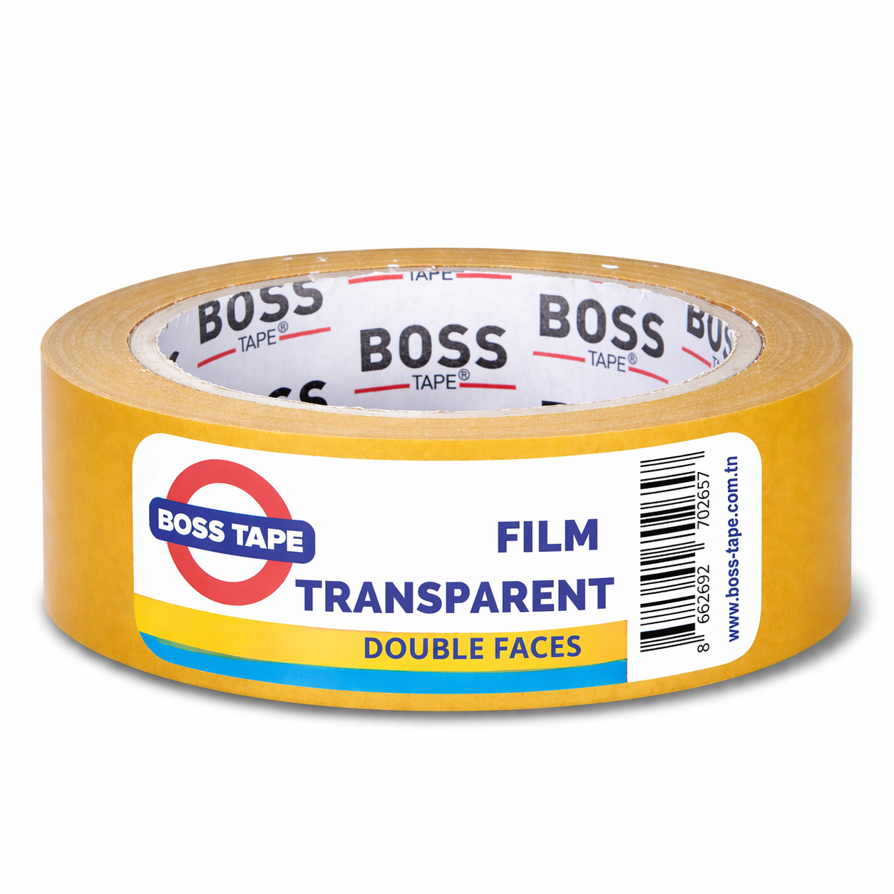 ruban double face transparent boss tape 48mmx25m fixation invisible toutes surfaces