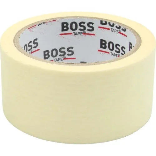 Ruban de masquage peinture Boss Tape 48mm x 25m papier crêpe – délimitation zones, protection surfaces sans résidus, murs et plafonds

