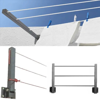 Sèche Linge Mural et Pliable - Etendoir a corde rabattable avec Corde à Linge Gratuit - SQES