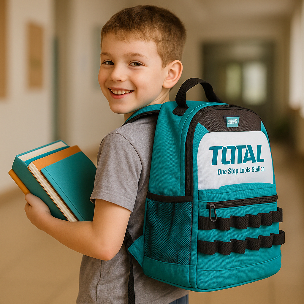 Sac à dos scolaire TOTAL ergonomique bretelles rembourrées dos ventilé multi-compartiments résistant – SQES Tunisie
