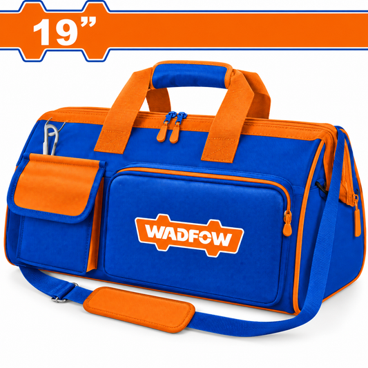 Sac à outils horizontal WADFOW WTG3119 de 19 pouces en polyester 600D, cadre rigide et poches intérieures et extérieures, vendu vide pour transport et rangement d’outillage | SQES Tunisie
