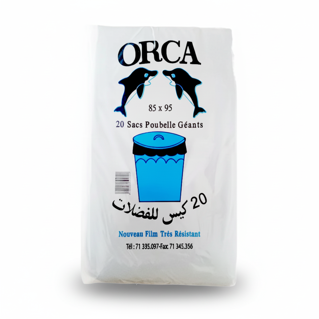 Sacs poubelle géants ORCA 85x95 paquet 20 pièces noir qualité supérieure