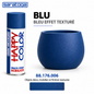 Spray peinture SARATOGA Happy Color bleu effet texture 400 ml, référence 176.006 et rendu de couleur – illustration