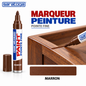 Marqueur peinture SARATOGA Paint Marron pointe fine, décoration sur meuble en bois et échantillon marron — illustration