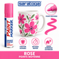 Marqueur peinture SARATOGA Paint Rose pointe moyenne, dessin floral rose sur mug blanc — visuel illustratif