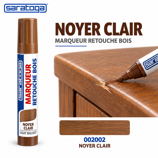 Marqueur retouche bois SARATOGA Noyer clair réf. 002002, retouche meuble en noyer clair — visuel illustratif
