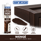 Mastic acrylique bois SARATOGA Wengé 310 ml référence 272.007, finition de joint sur meuble en bois foncé — visuel illustratif