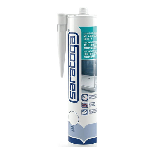 Silicone SARATOGA blanc avec protection anti-moisissure en cartouche à embout, photo réelle