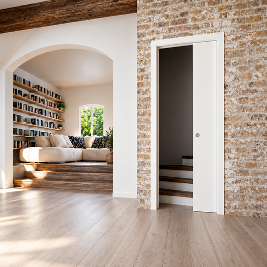 SCRIGNO 4198AQ1100 – système pour porte coulissante escamotable 1 vantail, 1100 × 2100 × 105 mm, pour libérer l’espace de débattement | SQES Tunisie
