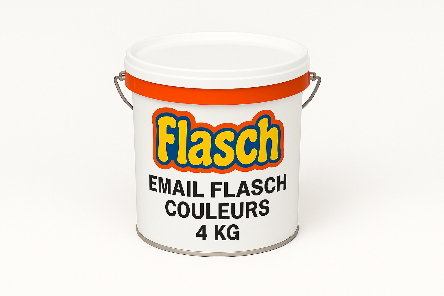 Seau Email Flasch Couleurs 4 KG avec couvercle blanc