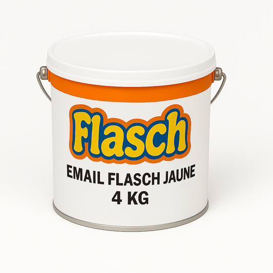 Seau Email Flasch Jaune 4 KG avec couvercle blanc lisse