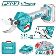 Sécateur sans fil TOTAL TSSLI203083 20V – moteur brushless, coupe ajustable 20/30mm, batterie Li-ion 2Ah, chargeur et gaine inclus
