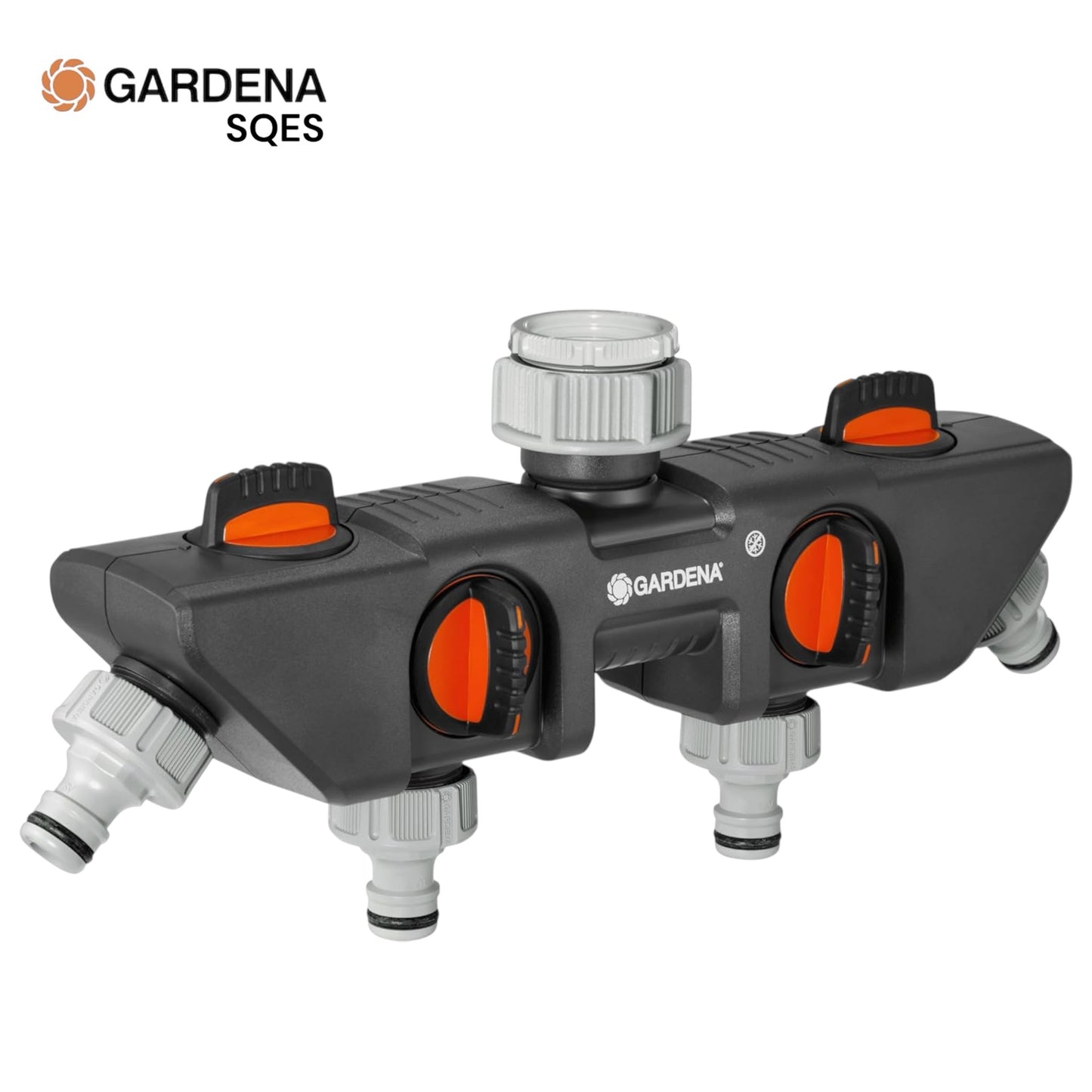 Sélecteur d'Arrosage 4 Voies GARDENA Réf. 8194-20 — 4 Sorties Indépendantes, Robinets d'Arrêt, Multi-Zones, Résistant UV & Gel | SQES Tunisie
