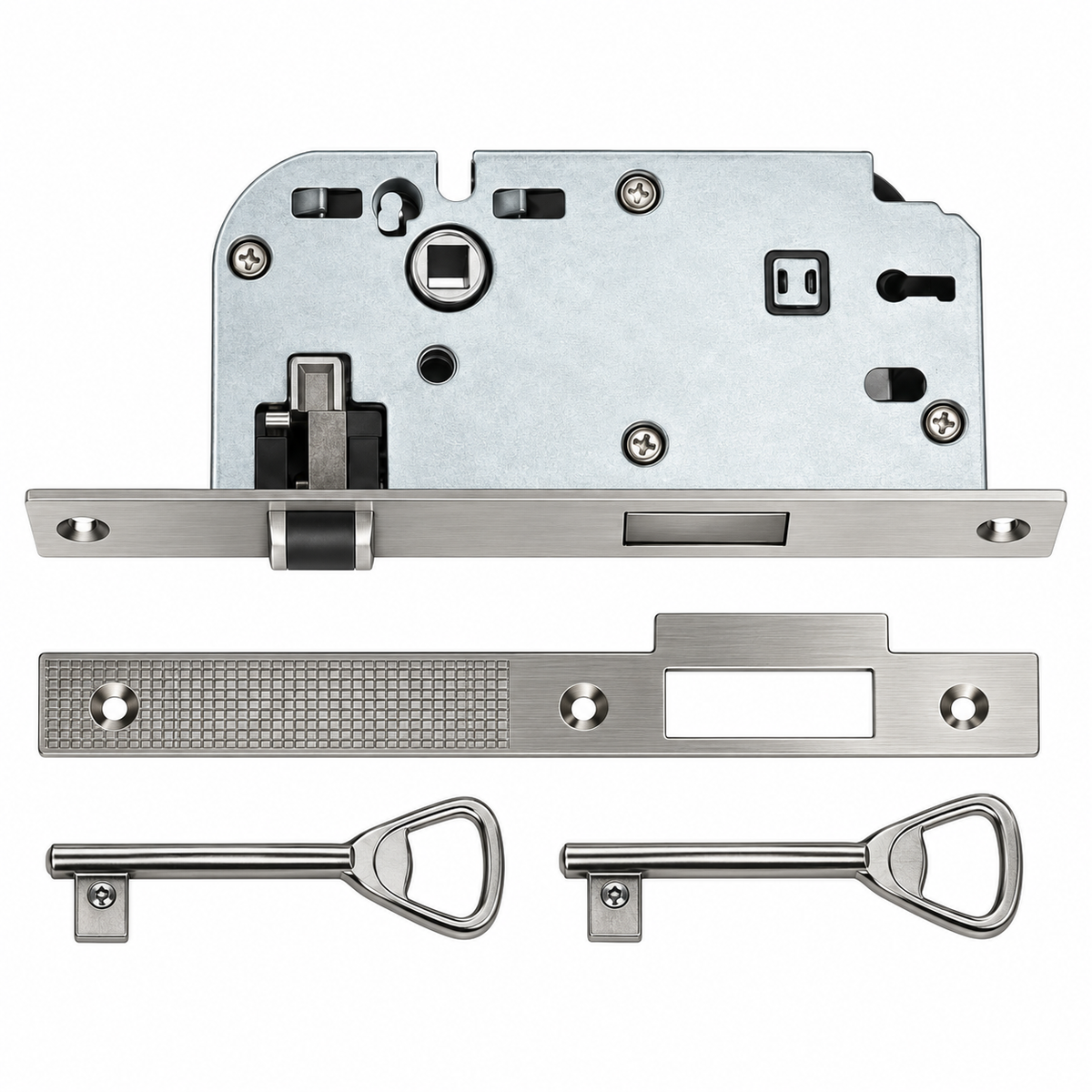 Serrure encastrée PT 240C ART DOOR — finitions Noir et Satiné, serrurerie encastrée pour porte, quincaillerie et sécurité de porte | SQES Tunisie
