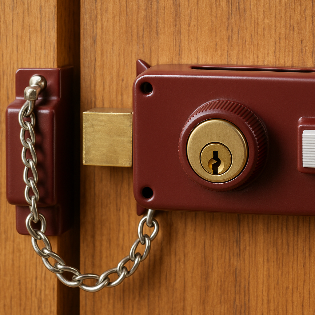 Serrure universelle installée sur porte