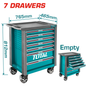 Servante d'atelier TOTAL THRC01071 7 tiroirs vide 765×465×812mm roulettes 5 pouces verrouillage centralisé – SQES Tunisie
