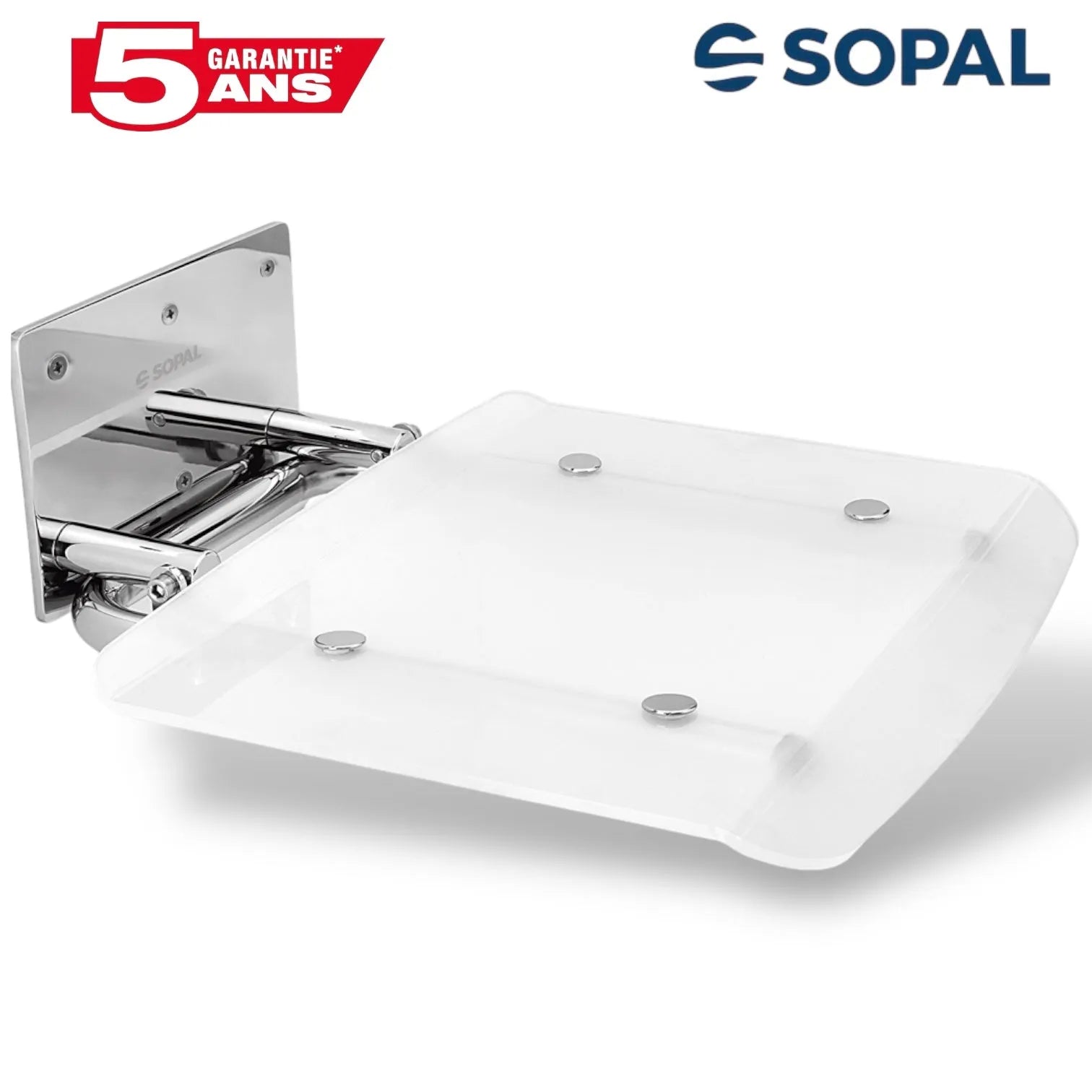 Siège de Douche Rabattable SOPAL SB67A00 — Ergonomique Fixation Murale PMR Sécurité | SQES Tunisie
