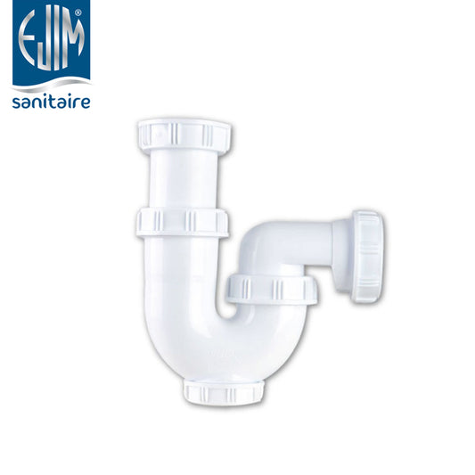 Siphon cross PVC Ø40 mm EJIM 3 sorties – anti-retour d'odeurs, multi-raccordements, évacuation eaux usées douche lavabo WC
