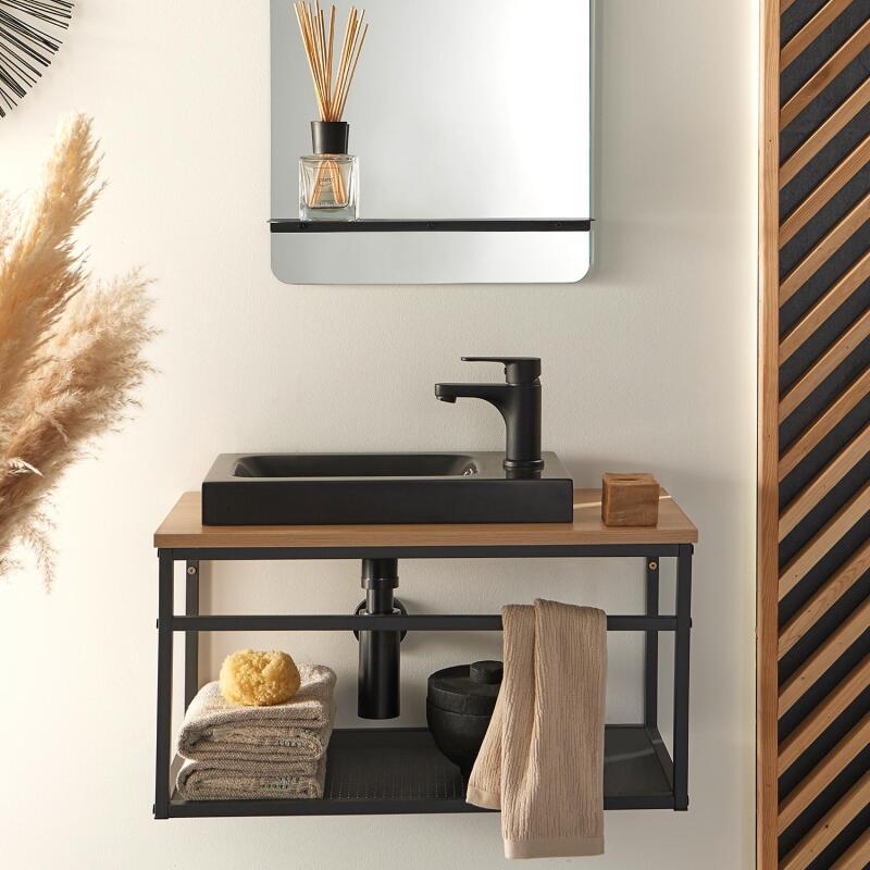 Siphon Lavabo Laiton Rond Noir 3035 Fabia