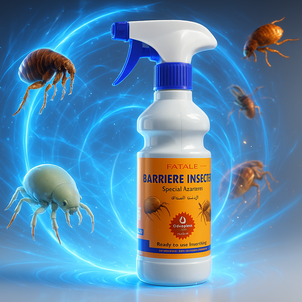 Spray original avec effets innovants sur fond blanc