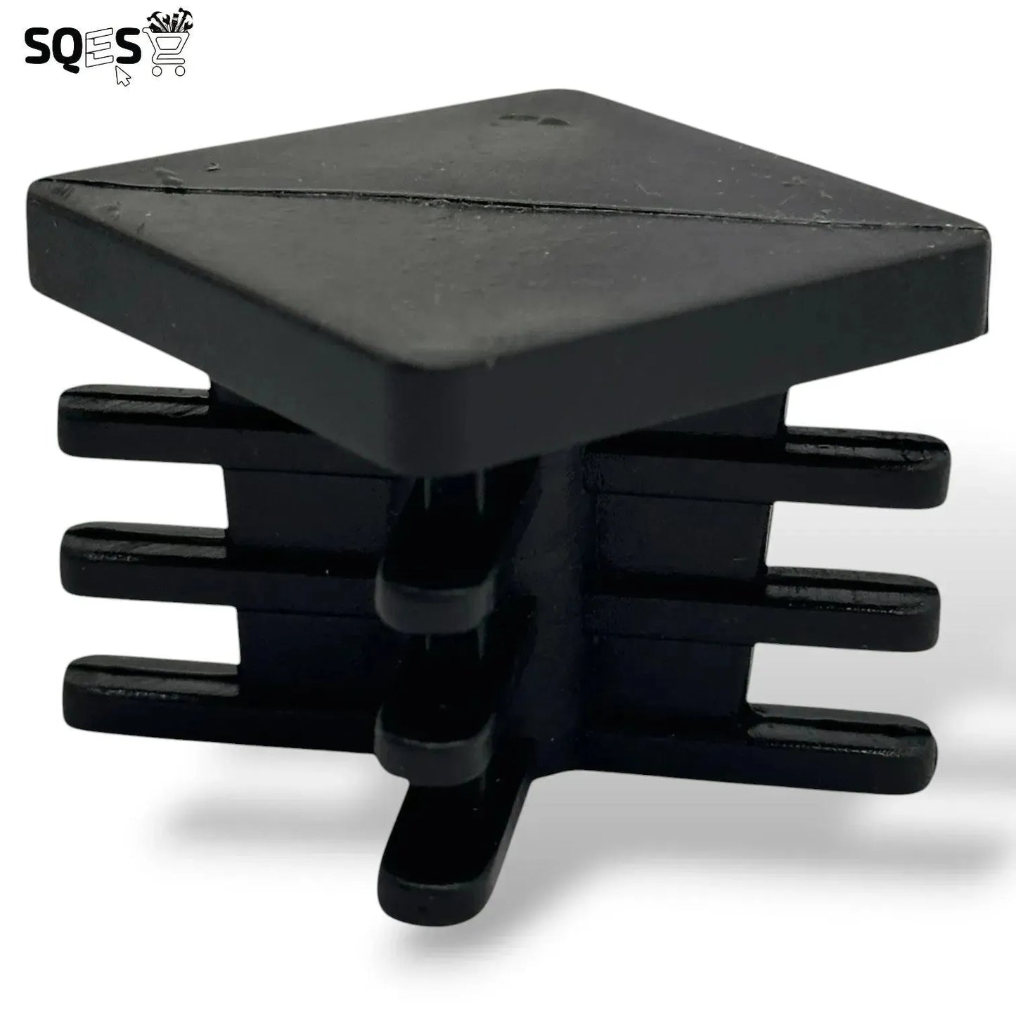 Embout carré pour Pied de meuble - 20 pcs 20mmx20mm NOIR - SQES