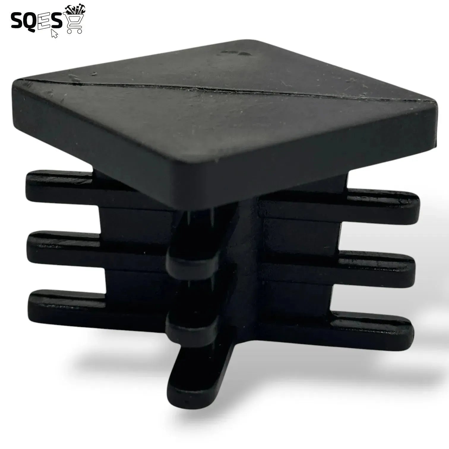 Embout carré pour Pied de meuble - 20 pcs 20mmx20mm NOIR - SQES