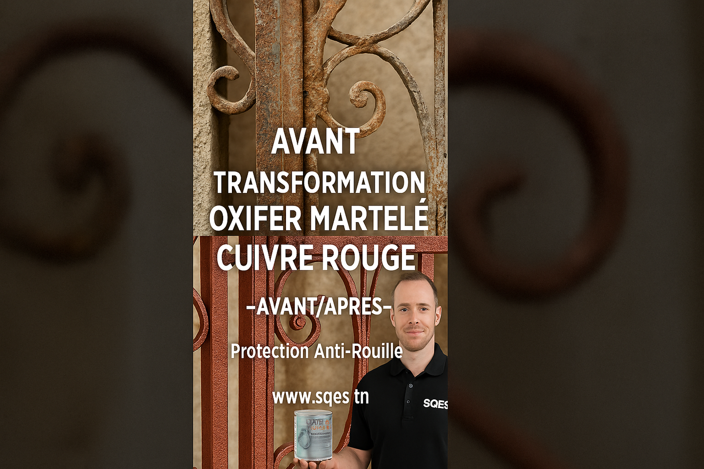 Story transformation portail - avant/après format vertical cuivre rouge