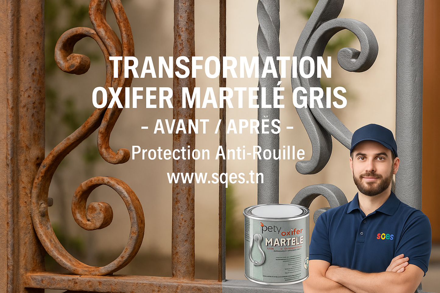 Story transformation portail - avant/après format vertical gris