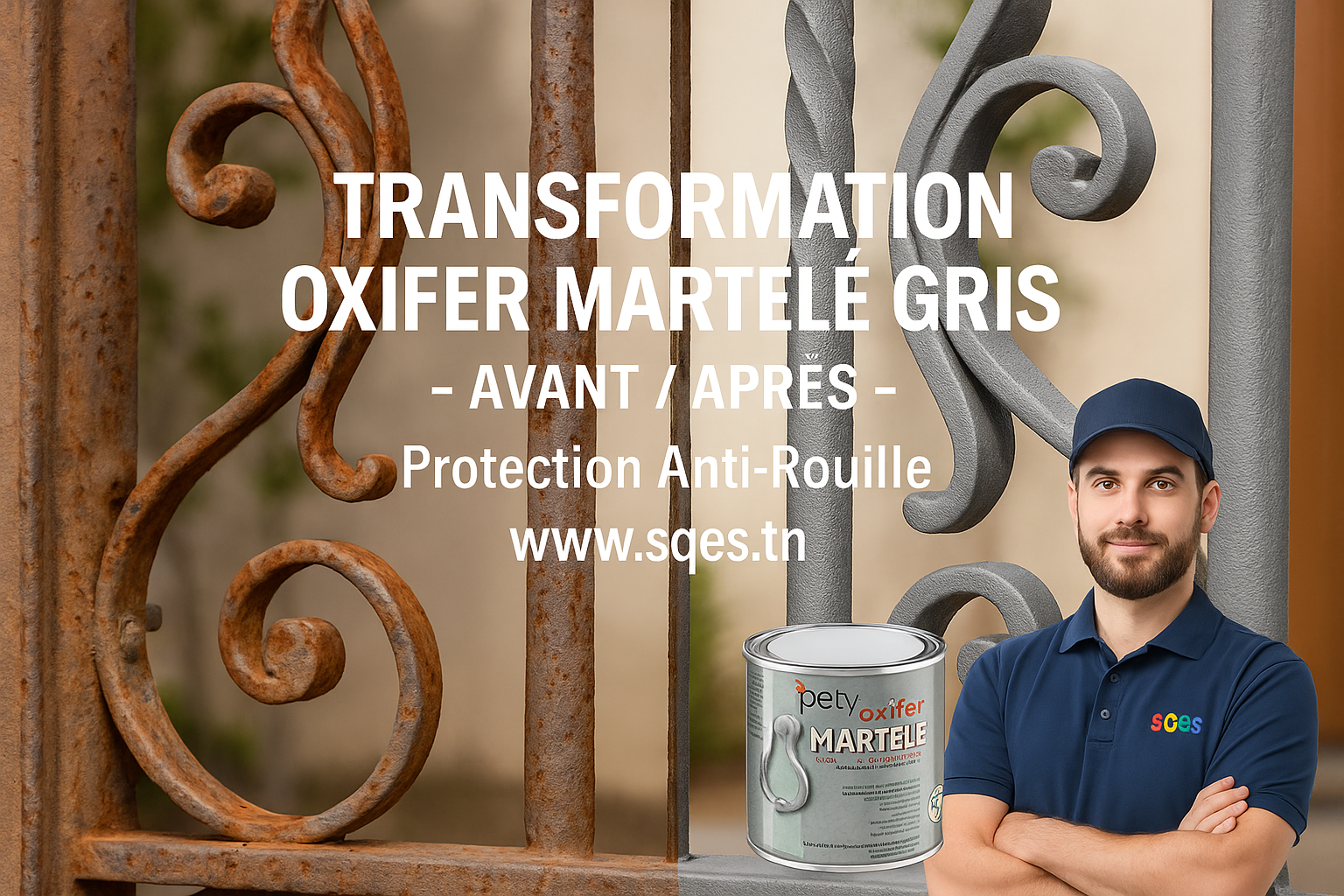 Story transformation portail - avant/après format vertical gris