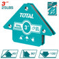 Support de soudage magnétique TOTAL – 3 angles 45°/90°/135°, force 75 lb, acier robuste, disponible en 3"
