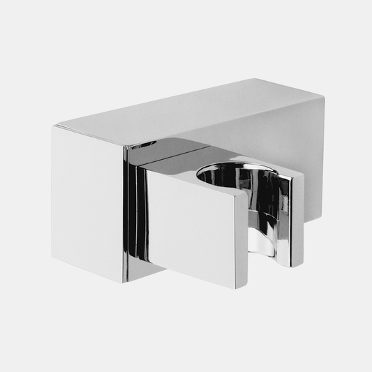 Support douchette mural réglable ABS chromé FRAMO E500 – orientation ajustable, résistant corrosion et humidité, compatible douchettes standard

