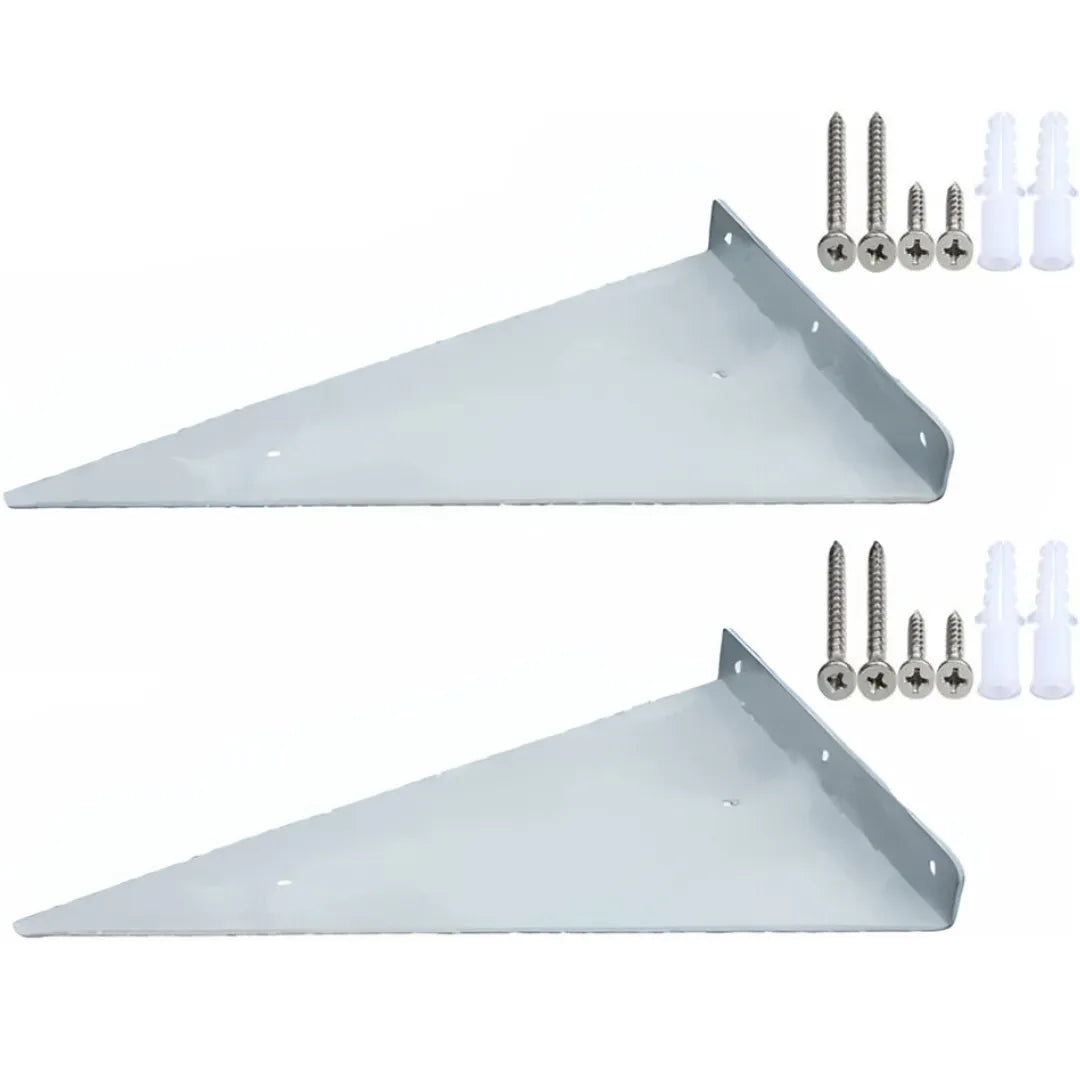 Lot de 2 Support d'étagère triangulaires en acier Argent - SQES