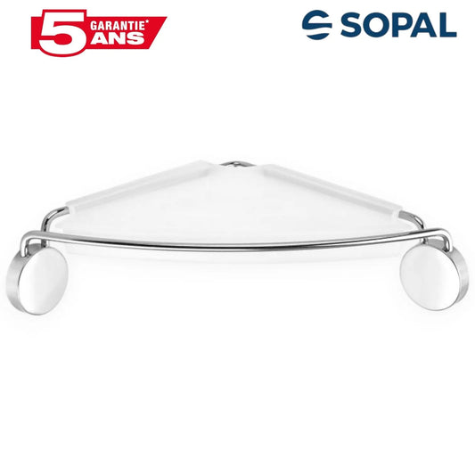 Tablette d'Angle en Verre Trempé SOPAL Série Fell SB04A10 — Fixation Murale Gain de Place Salle de Bain Douche | SQES Tunisie
