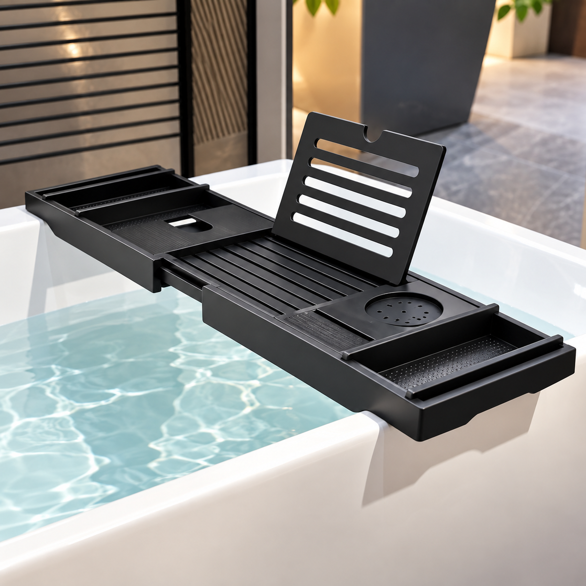 Tablette de baignoire C, plateau à poser sur les bords de la baignoire pour garder les accessoires de salle de bain à portée de main | SQES Tunisie
