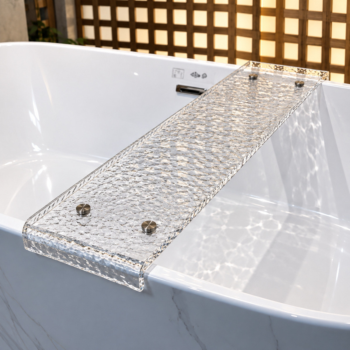 Tablette de baignoire P en acrylique, plateau à poser sur les bords de la baignoire pour accessoires de salle de bain | SQES Tunisie

