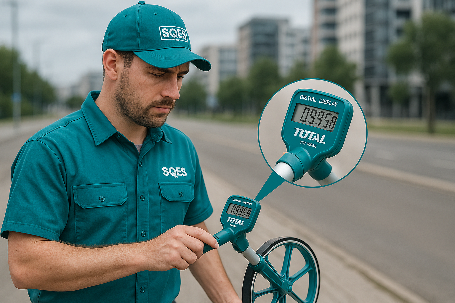 Technicien SQES avec roue numérique
