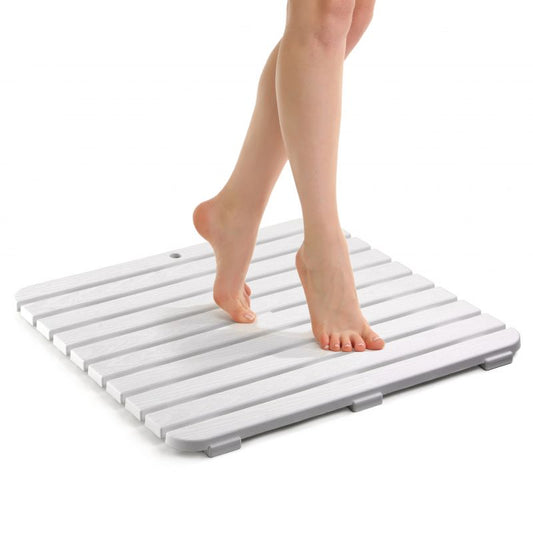 CAILLEBOTIS 55x55 - Tapis Douche Antidérapant Effet Bois Blanc