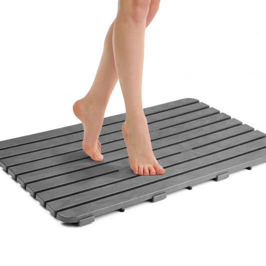 CAILLEBOTIS 80x50 GRIS ANTHRACITE - Tapis Douche Rectangulaire Antidérapant