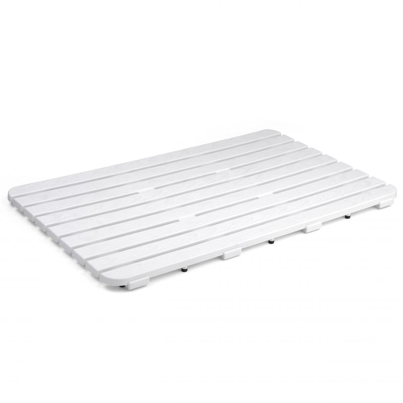 CAILLEBOTIS 80x50 - Tapis Douche Rectangulaire Antidérapant Blanc