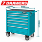 Servante à outils TOTAL THRC02071P, 7 tiroirs sur roulements à billes, dimensions 680 × 458 × 802 mm hors roulettes, pour rangement d’atelier | SQES Tunisie
