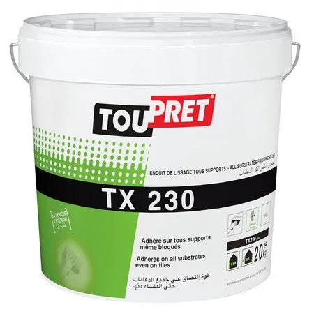 Mastic Faience - Enduit de Lissage TOUPRET TX 230 – Intérieur et extérieur - SQES