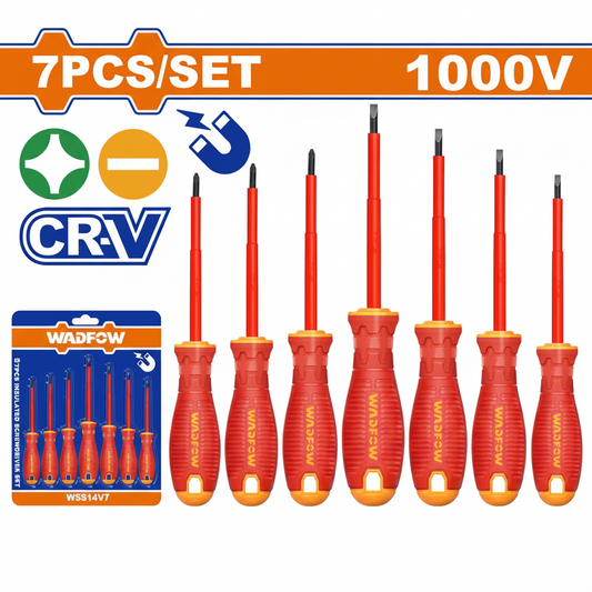 Jeu 7 Tournevis Isolés 1000V WADFOW WSS7407 CR-V
